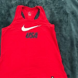 Nike Red Tank Top with USA Logo